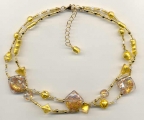 Two Strand "Luna" Diagonal, Venetian Bead Necklace